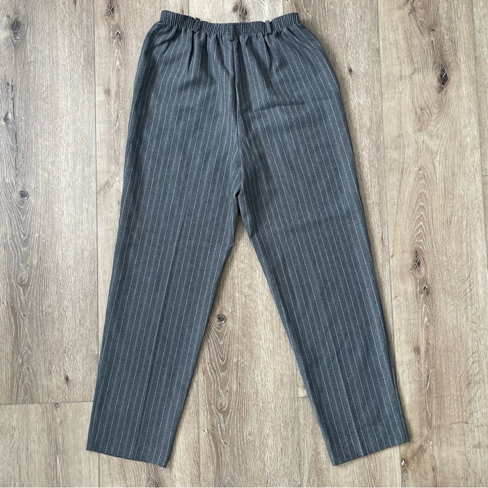 Vintage ALFRED DUNNER Vertical Pinstripe Pants Size 12 Elastic Waist